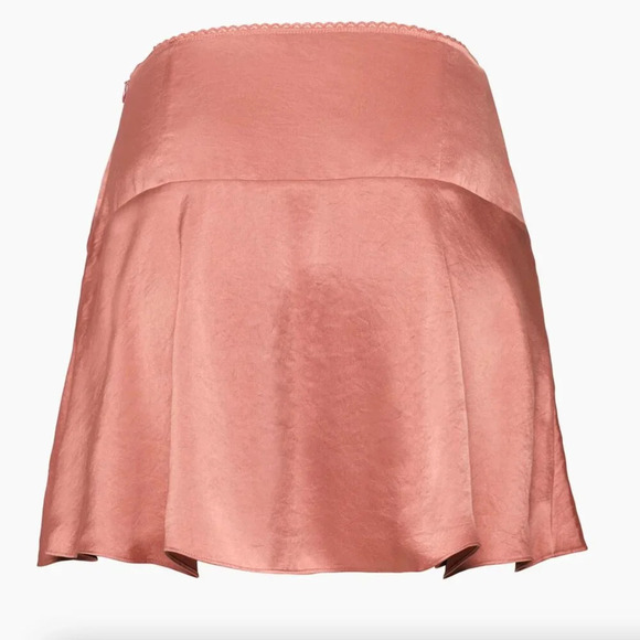 Aritzia  Wilfred Lyrus Satin Mini Skirt NWT Earthen Red Size 12 - Picture 3 of 11